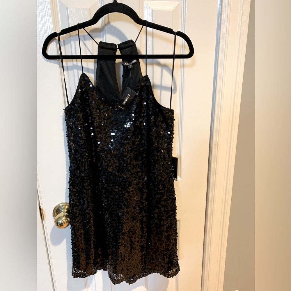 NWT Express Black Sequin Dress